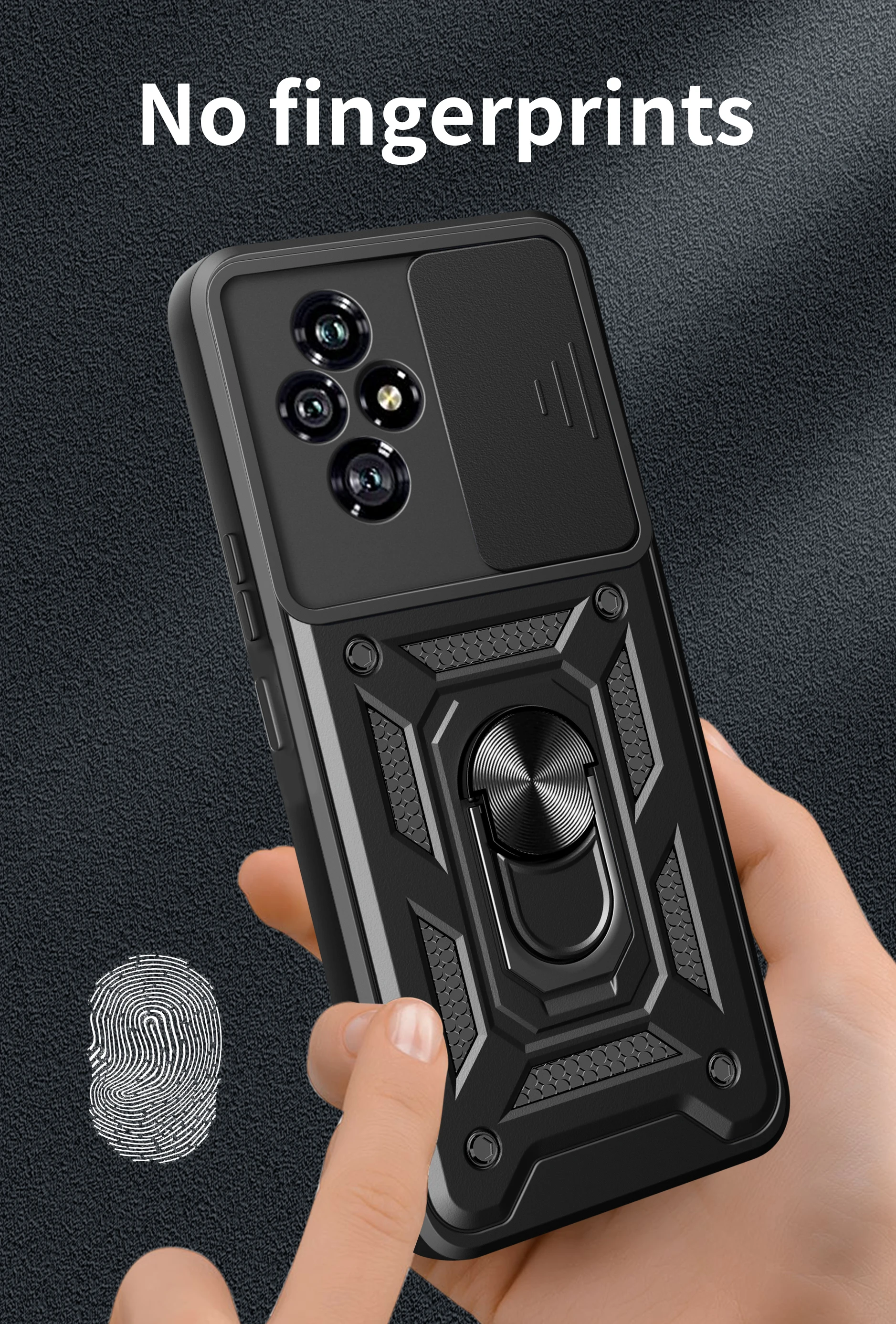 Слайд-камера Funda для Honor 200 Lite Pro защитный чехол с магнитным кольцом-подставкой Smart