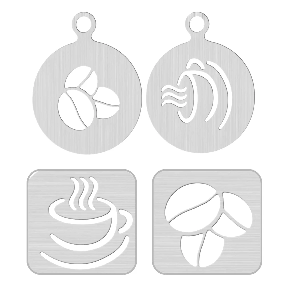 

Chocolate Stainless Steel Coffee Stencils Cappuccino Latte Templates Milk Spray Cupcake Decorations