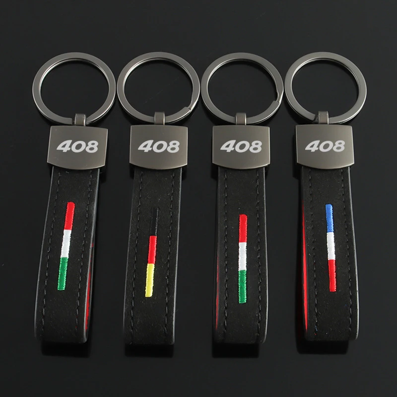 Замшевый брелок для Peugeot 408 с логотипом 406 405 205 3008 206 107 307 508RXH 308GTi 208XS