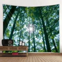 nature landscape tapestry sunshine forest wall hanging living room wall decor bohemian psychedelic room decor background cloth
