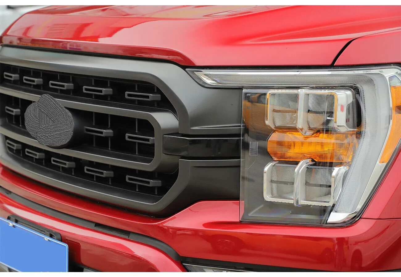 

Передняя Центральная решетка гриля для Ford F150 2021-2023, черные вставки из АБС-пластика, накладка, украшение из черного АБС-пластика для вашего ав...
