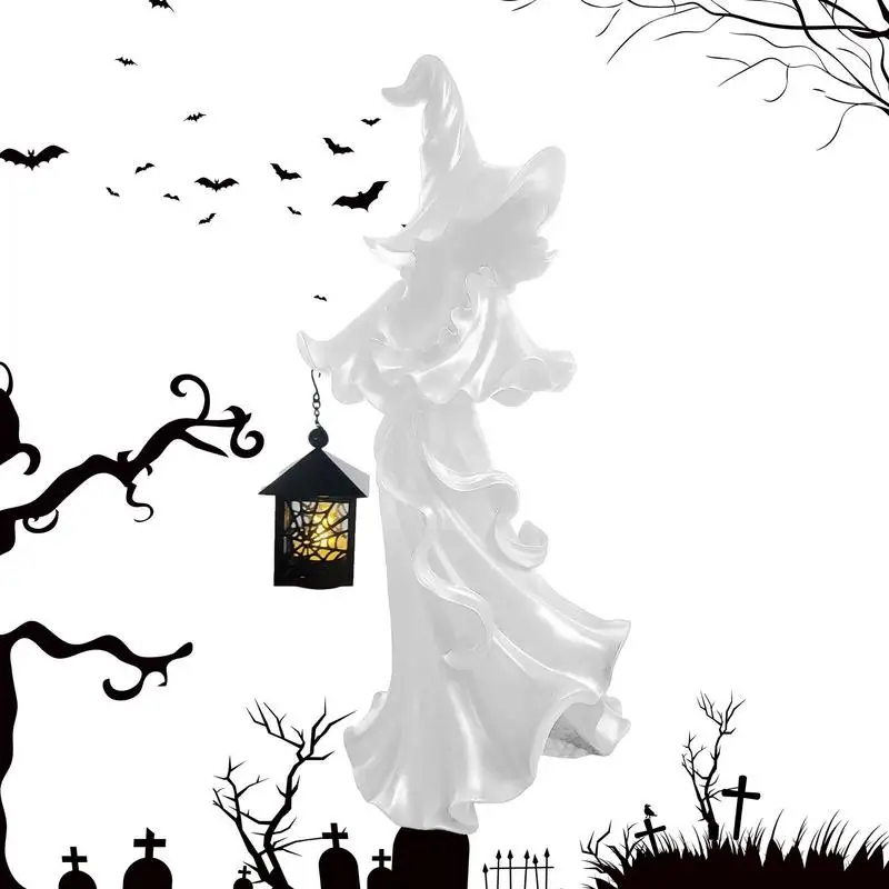 

Witch Lantern Statue Cracker Barrel Ghost Witch Messengers Scary Hell Messenger Lantern Decoration For Halloween Thanksgiving