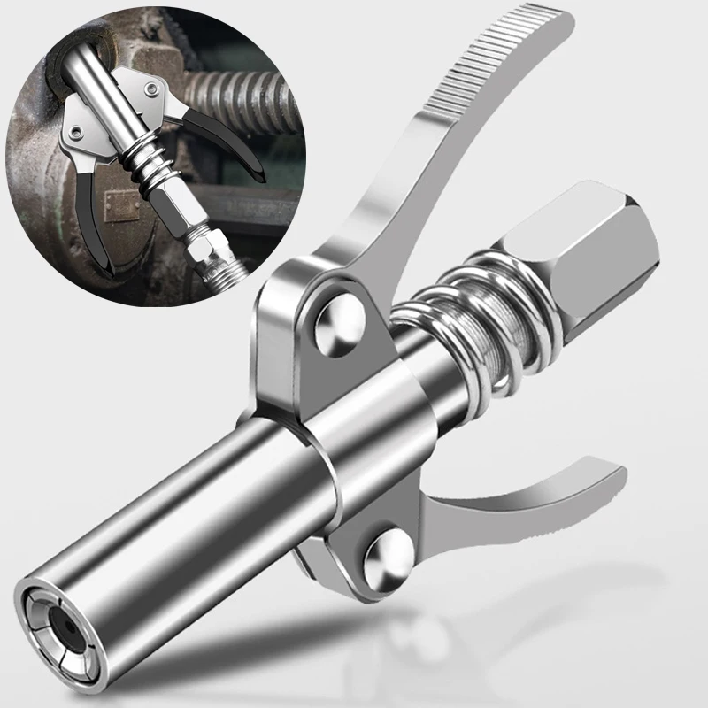 

10000PSI Grease Gun Coupler High Pressure Double Handle Grease Nozzle Oil Pump Car Syringe Lubricant Repair Accessories