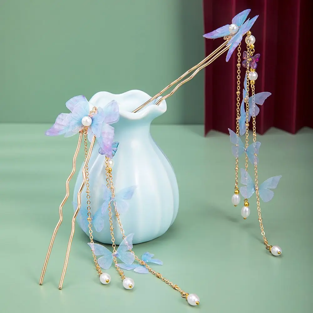 

Заколка для волос с длинными кисточками и бабочками для женщин и девушек