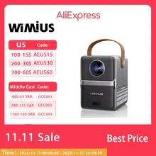Wimius P61 Portable Projector 8000Lumens 5G WiFi Bluetooth Theater Projector Support Full HD 1080P Display Home Cinema Projector