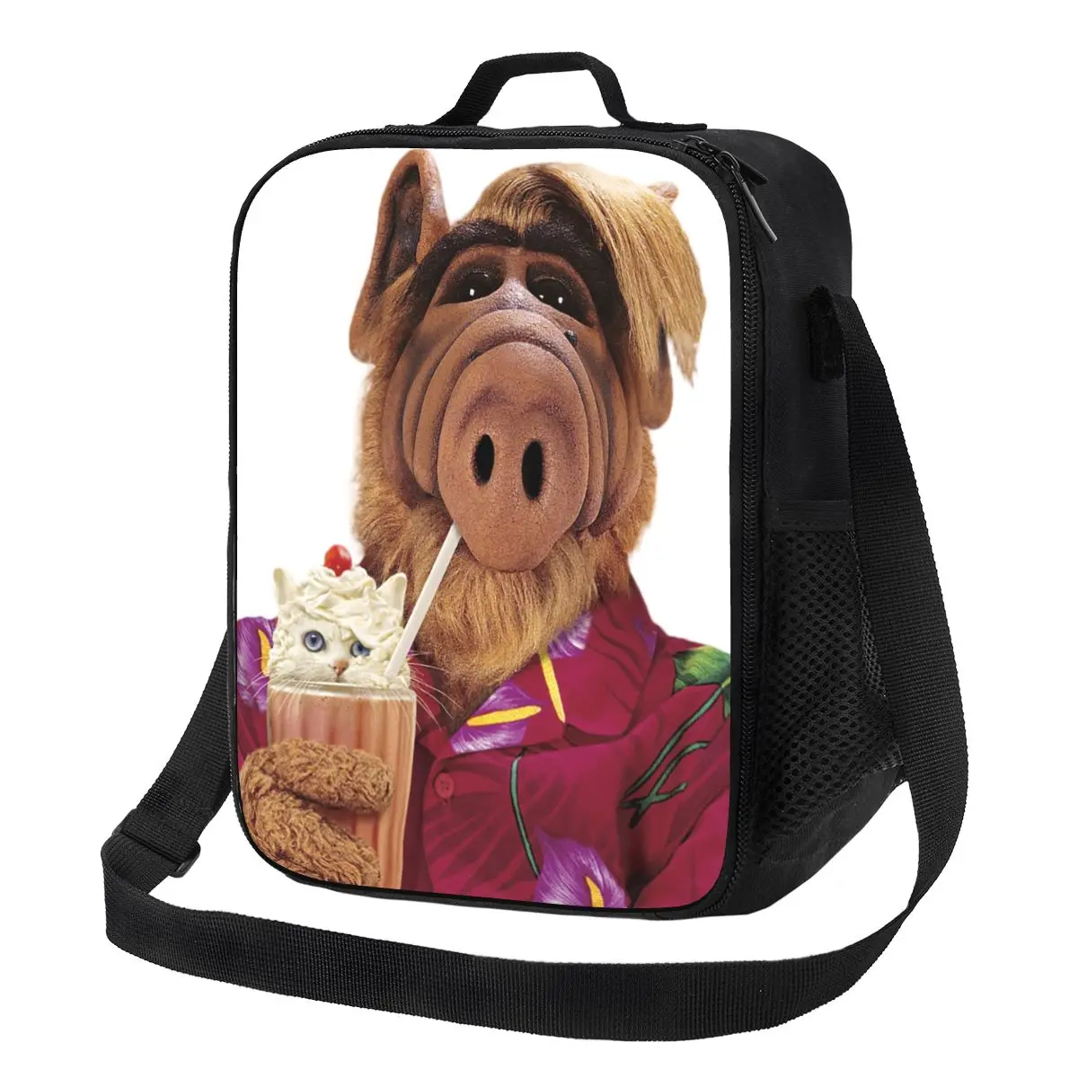 

Funny Alf Meme Insulated Lunch Bag for Women Alien Life Form Sci Fi Tv Show Cooler Thermal Lunch Tote Office Picnic Travel