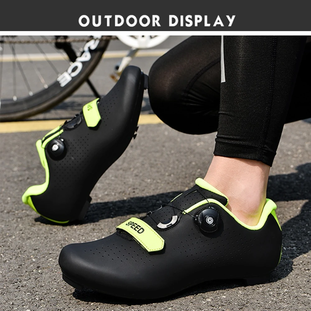 

2023 Cycling MTB Shoes with Clits Men Route Cleat Road Bike Speed Flat Sneaker Racing Women Bicycle Mountain Spd Biking Footwear