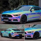 1,35 м x 1 м2 м5 м6 м Голографическая хромированная синяя фиолетовая Радуга Нео Автомобильная виниловая оберточная наклейка наклейки рулон пленки