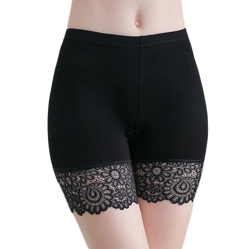 

Трусы-шорты женские бесшовные эластичные, с кружевом по краю, летние
