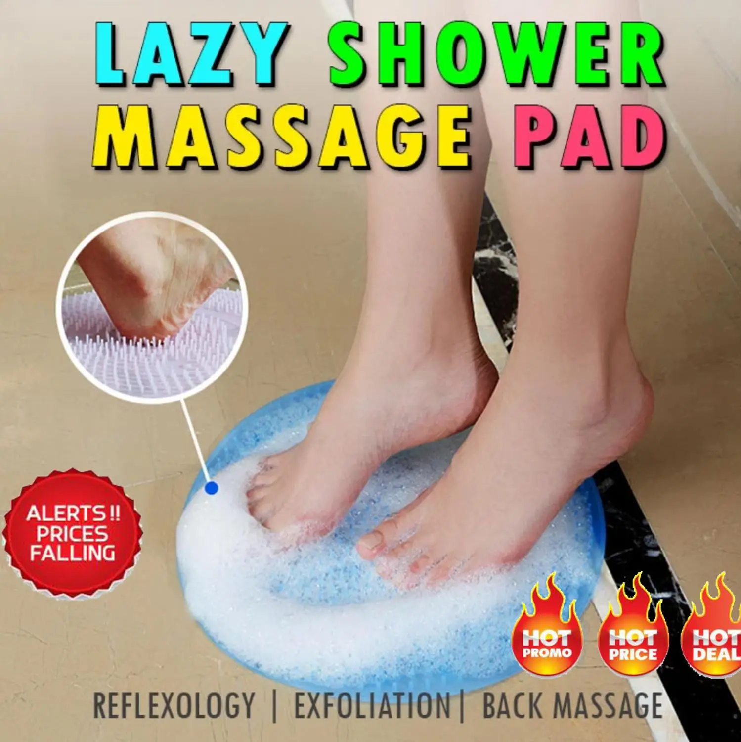 

Hot Lazy Bath Massage Pad 1PCs Silicone Suction Cup Bathroom Massage Soft Shower Mat Non-slip Bath Mats