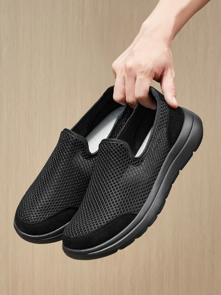 Slip-on Men's Shoes Summer Mesh Dad Lightweight Soft Bottom Breathable Thin Autumn Casual and Comfort...
