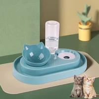 automatic cat bowl water dispenser non slip food bowl for cats dog pet food bowls with stand drinking dish cat accessories