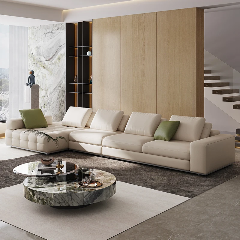 

Italian Light Luxury Minimalist Fabric Sofa Villa Large Flat Living Room Modern Minimalist Designer Sofas Furniture Set