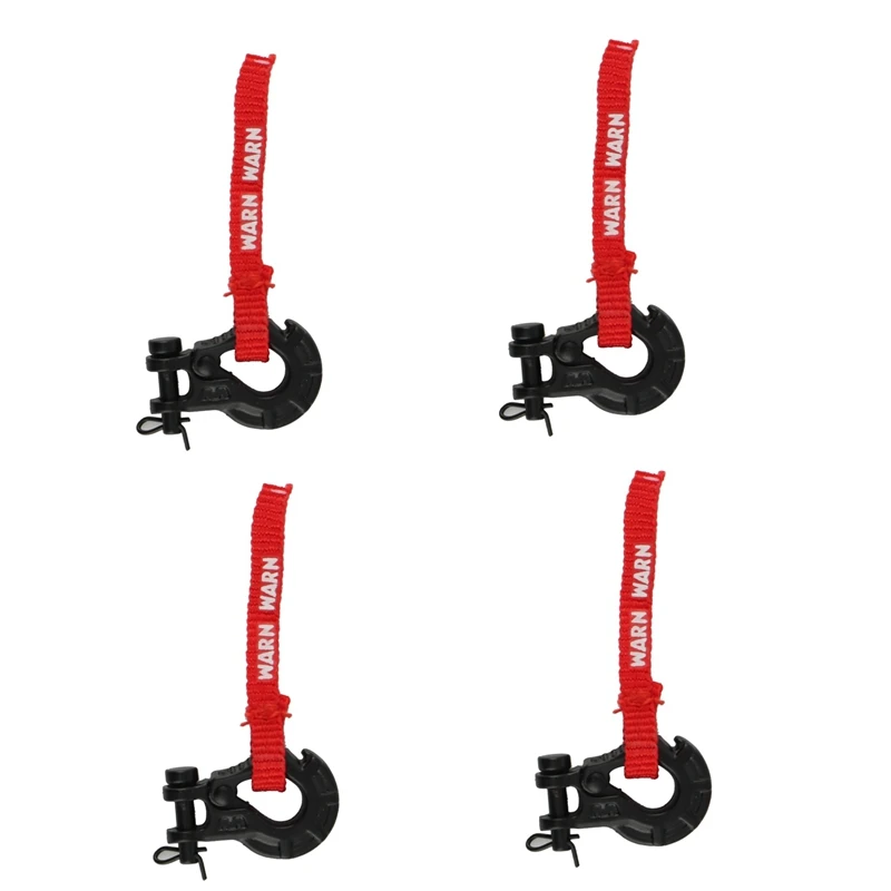 

4X RC Metal Trailer Hook Winch Hook With Winch Pull Tag Decoration For 1/10 RC Crawler Car Axial SCX10 Traxxas TRX4