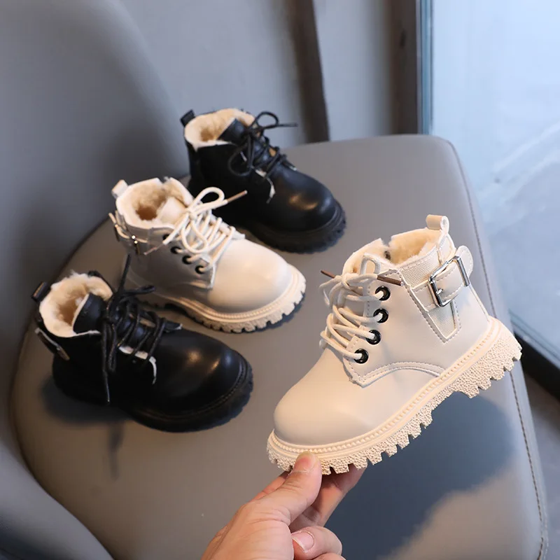 

Pretty Children's Chelsea Boots Soft Leather 2022 New Winter Fashion Girl's Ankle Boots Fashion Platform Boys Cozy Boots E10121