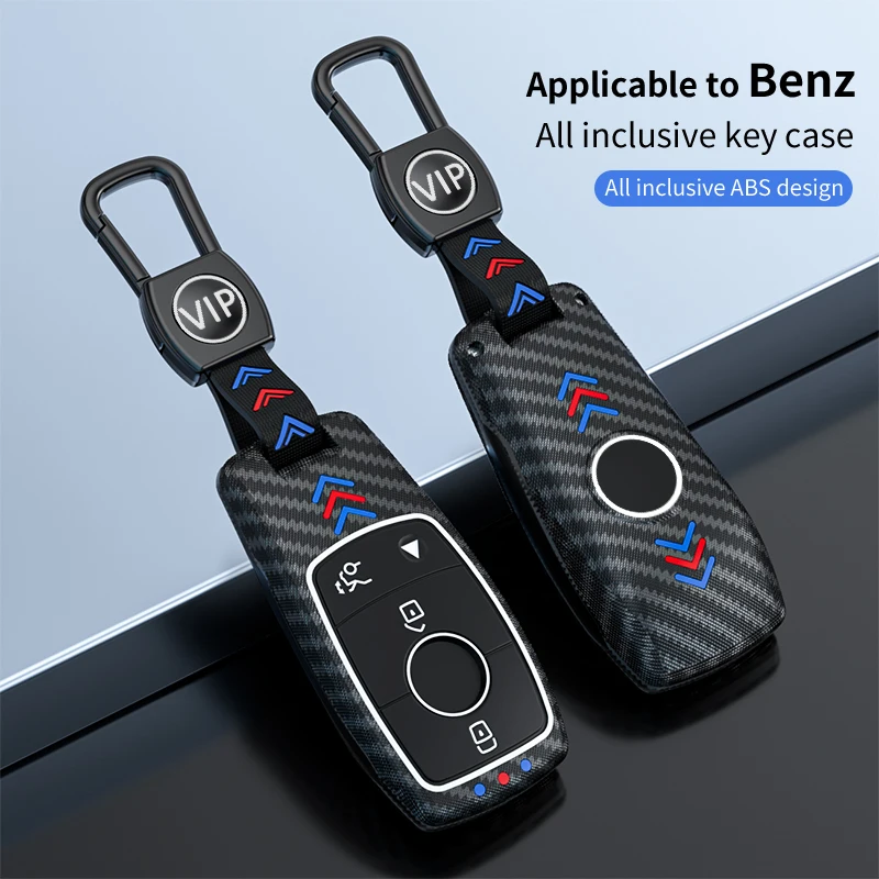 

Auto Carbon Fiber Element Remote Control Car Key Cover Bag Protection Case For Mercedes Benz A B C E S Class GLA GLB GLC GLE GLS