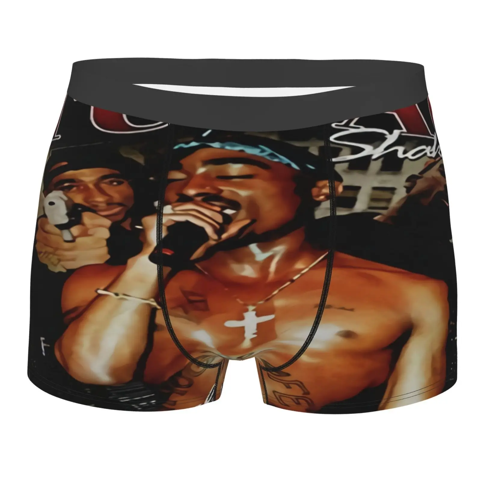 

Трусы-боксеры Tupac Shakur All Eyez On Me мужские, нижнее белье из полиэстера для девушек и мужчин, шорты с нахлыстом для мужчин и женщин