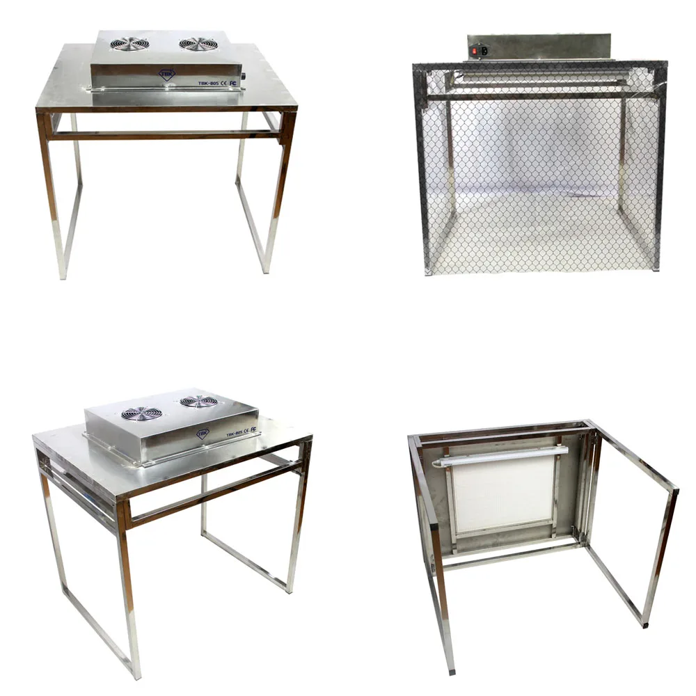 Верстак для удаления пыли с мобильного телефона TBK 805 оборудованный занавеской ESD