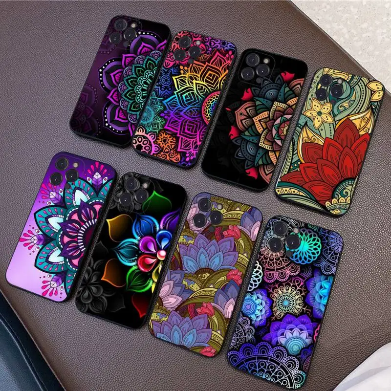 

Mandala Phone Case Silicone Soft for iphone 14 13 12 11 Pro Mini XS MAX 8 7 6 Plus X XS XR Cover