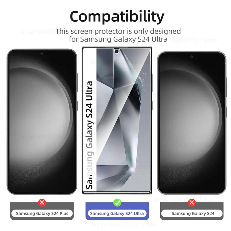 Закаленное стекло 8в1 для Samsung Galaxy S24 Ultra Защитная пленка объектива камеры FE S24Plus