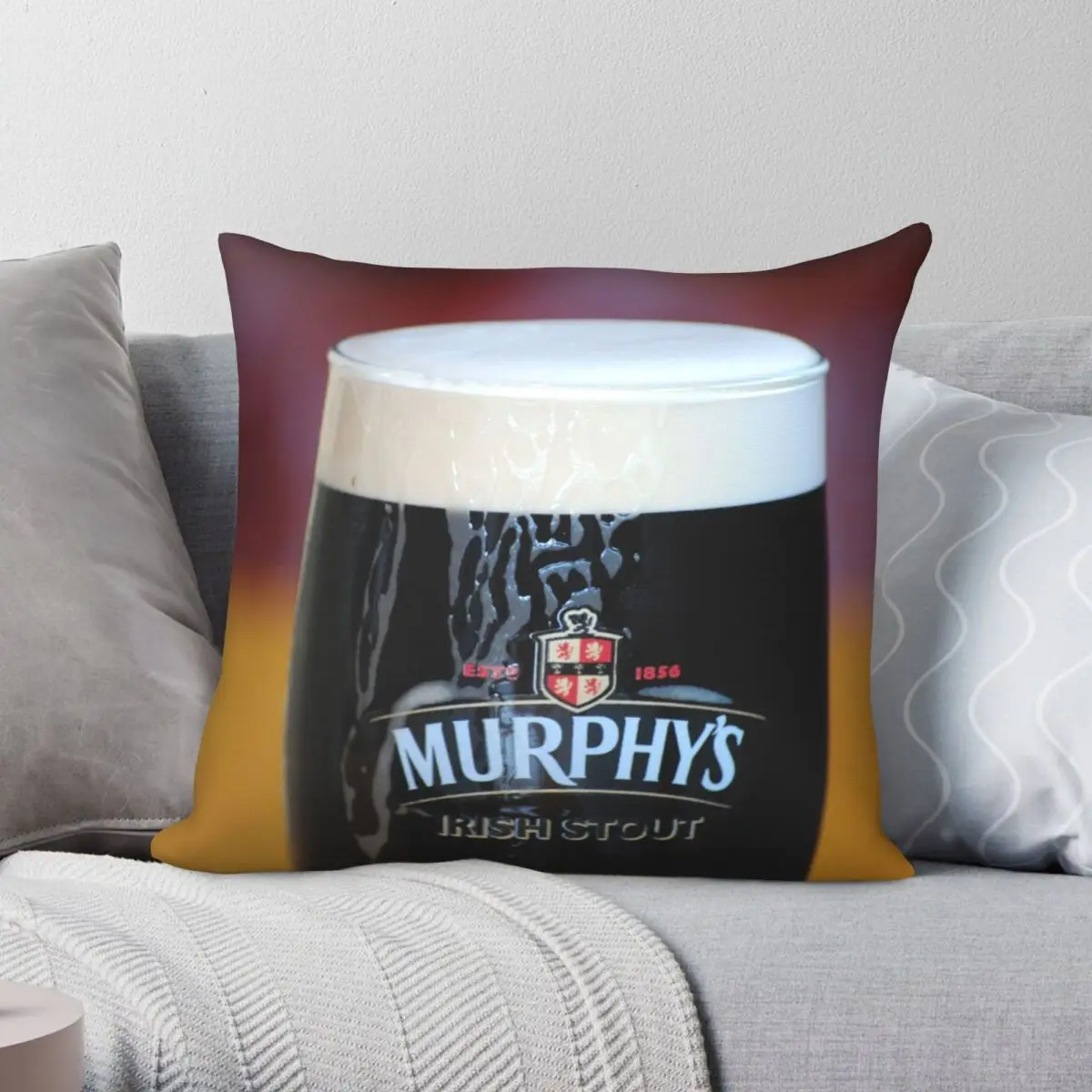 

Murphy's Irish Stout Square Pillowcase Polyester Linen Velvet Creative Zip Decor Pillow Case Sofa Seater Cushion Cover