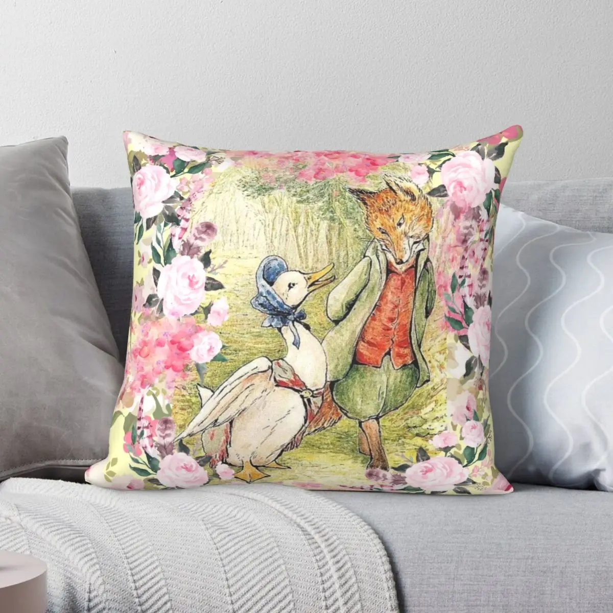 Декоративный чехол для подушки Jemima с изображением улыбки цветов Квадратной