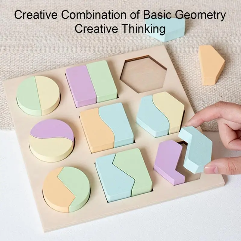 

Montessori Wooden Shape Puzzles Toys For Children Size Shape Color Cognition Educational Toys For 2-6 Years Old Boys Girls Gifts