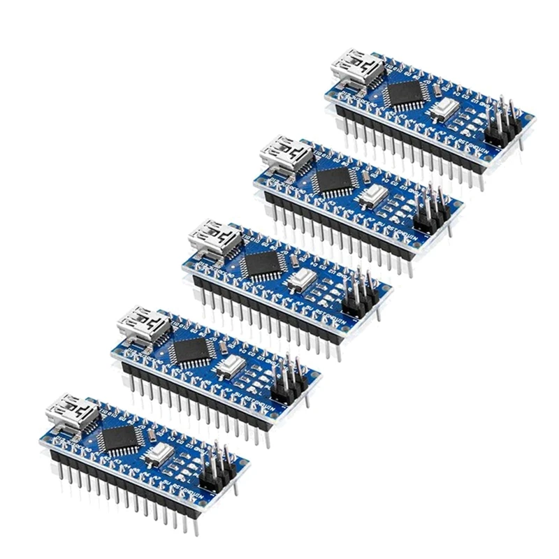 

FULL-5PCS Nano V3.0 ATMEGA328P Module CH340C 5V 16M Mini USB Micro-Controller Board For Arduino(Nano X5)