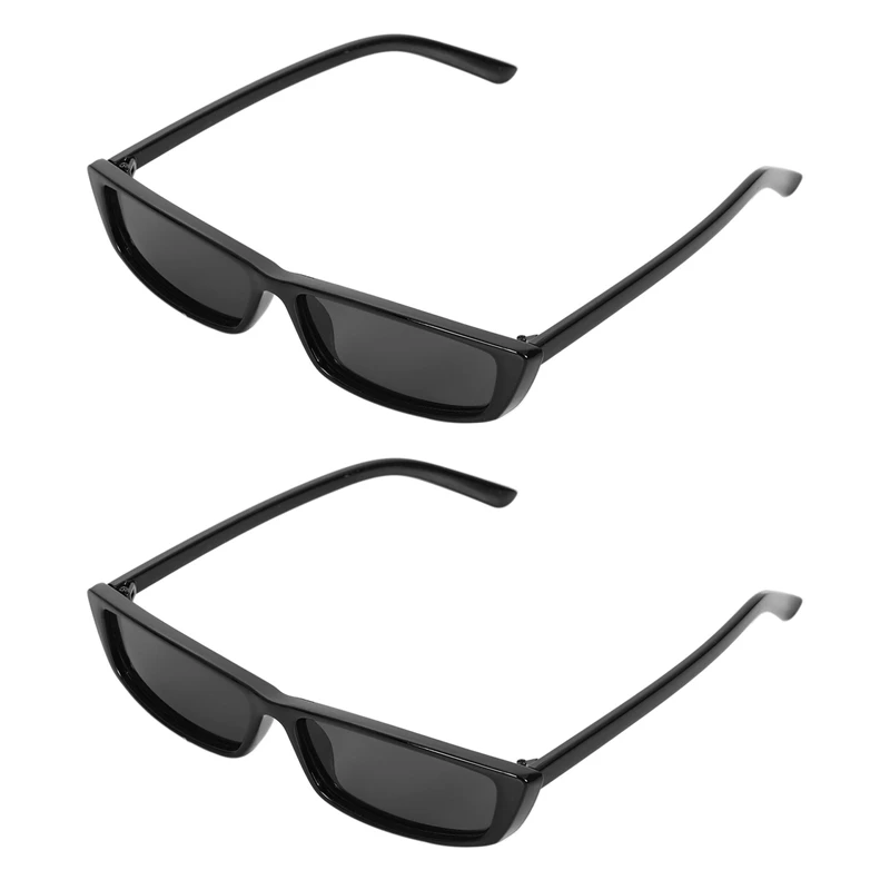 

Солнечные очки в стиле ретро женские, винтажные солнцезащитные аксессуары в прямоугольной и черной оправе, 2 шт., S17072