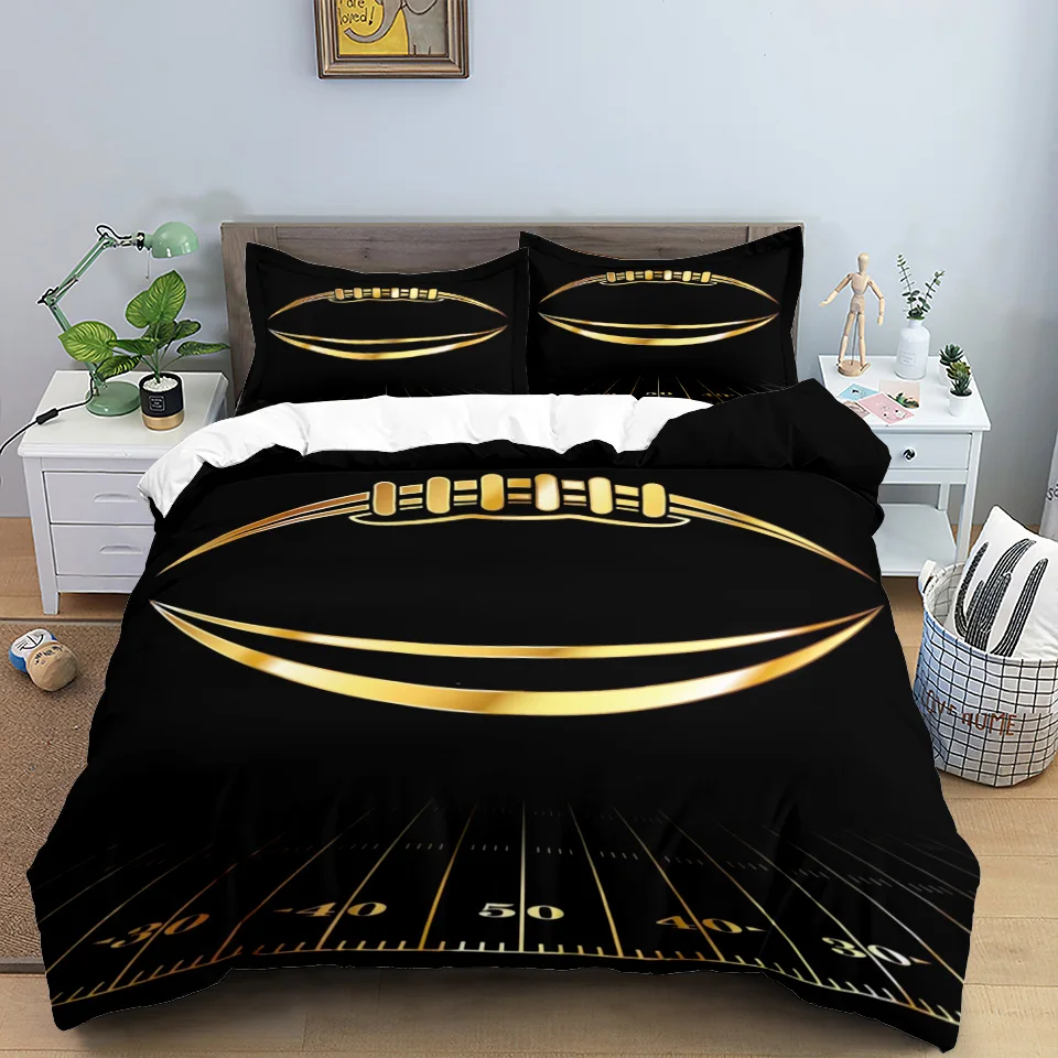 

American Football Comforter Bedding Set Luxury Rugby Duvet Cover Pillowcases Queen King Size Quilt Cover Bedroom Home Textile