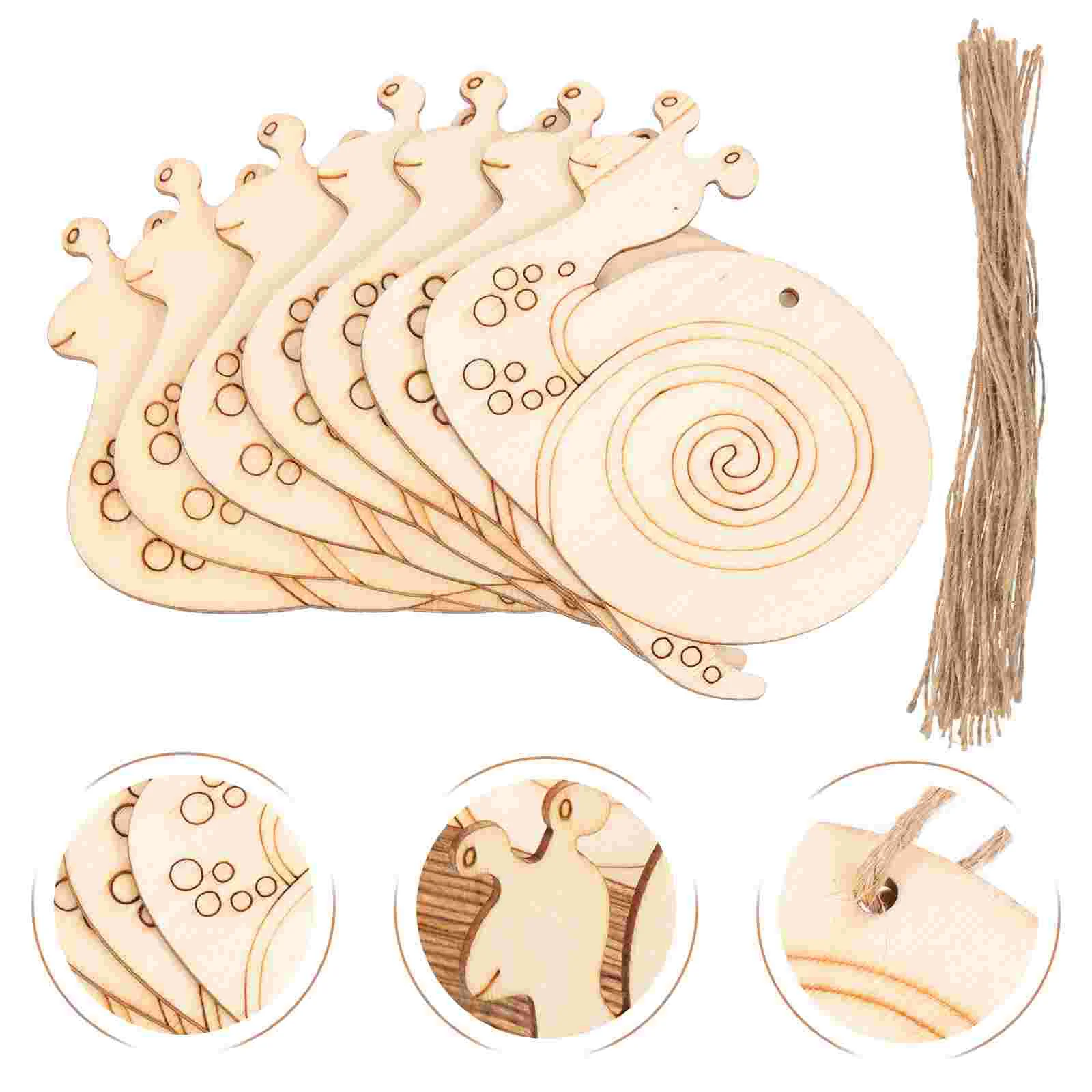 

Wood Wooden Unfinished Chip Painting Snail Cutouts Pieces Kids Blank Craftslices Animal Decorationsornamentto Crafts Diy