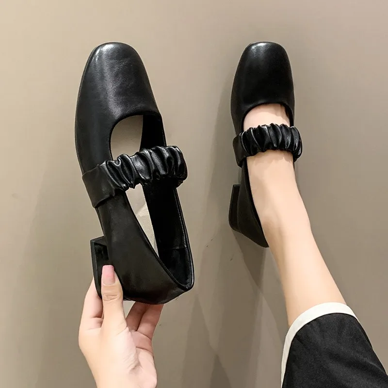 

Туфли-лодочки женские на толстом каблуке, с квадратным носком, Нескользящие, без застежки