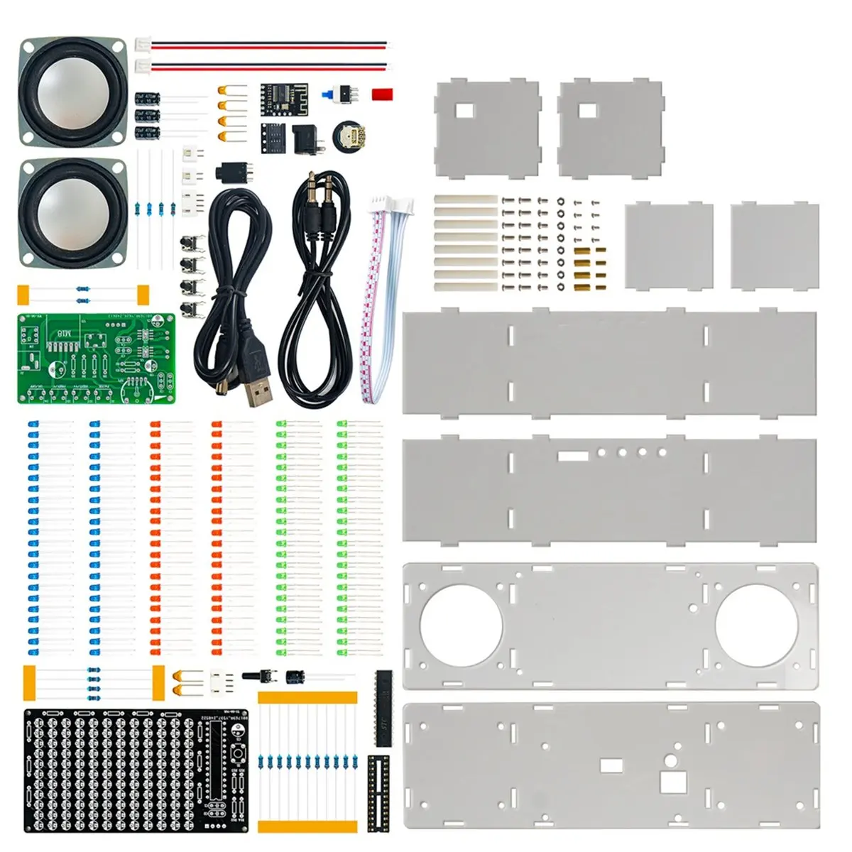 Фото Набор для сборки Bluetooth-колонки T35C DIY: электронный LED-дисплей спектра музыки, двухканальный, для отработки пайки, динамик 3 Вт, усилитель 8002 №3