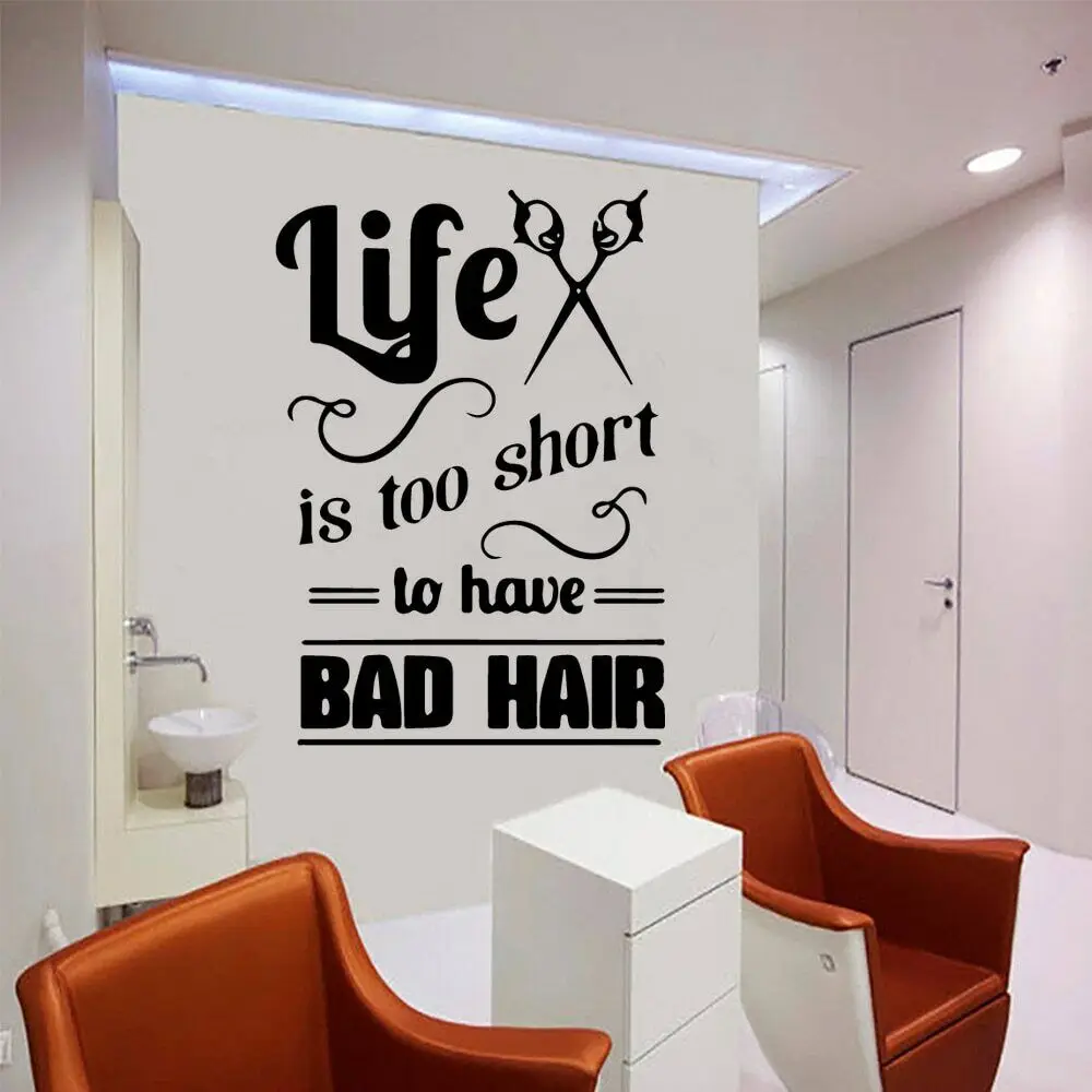 

Мультяшный текст для парикмахерской самоклеящиеся наклейки на стену для парикмахерской художественные наклейки роспись наклейка для стри...