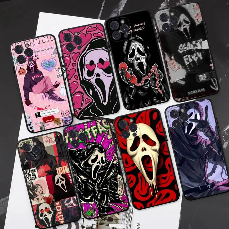 

Ghostface horror Scream art pattern Phone Case For iPhone 14 11 12 13 Mini Pro XS Max Cover 6 7 8 Plus X XR SE 2020 Funda Shell