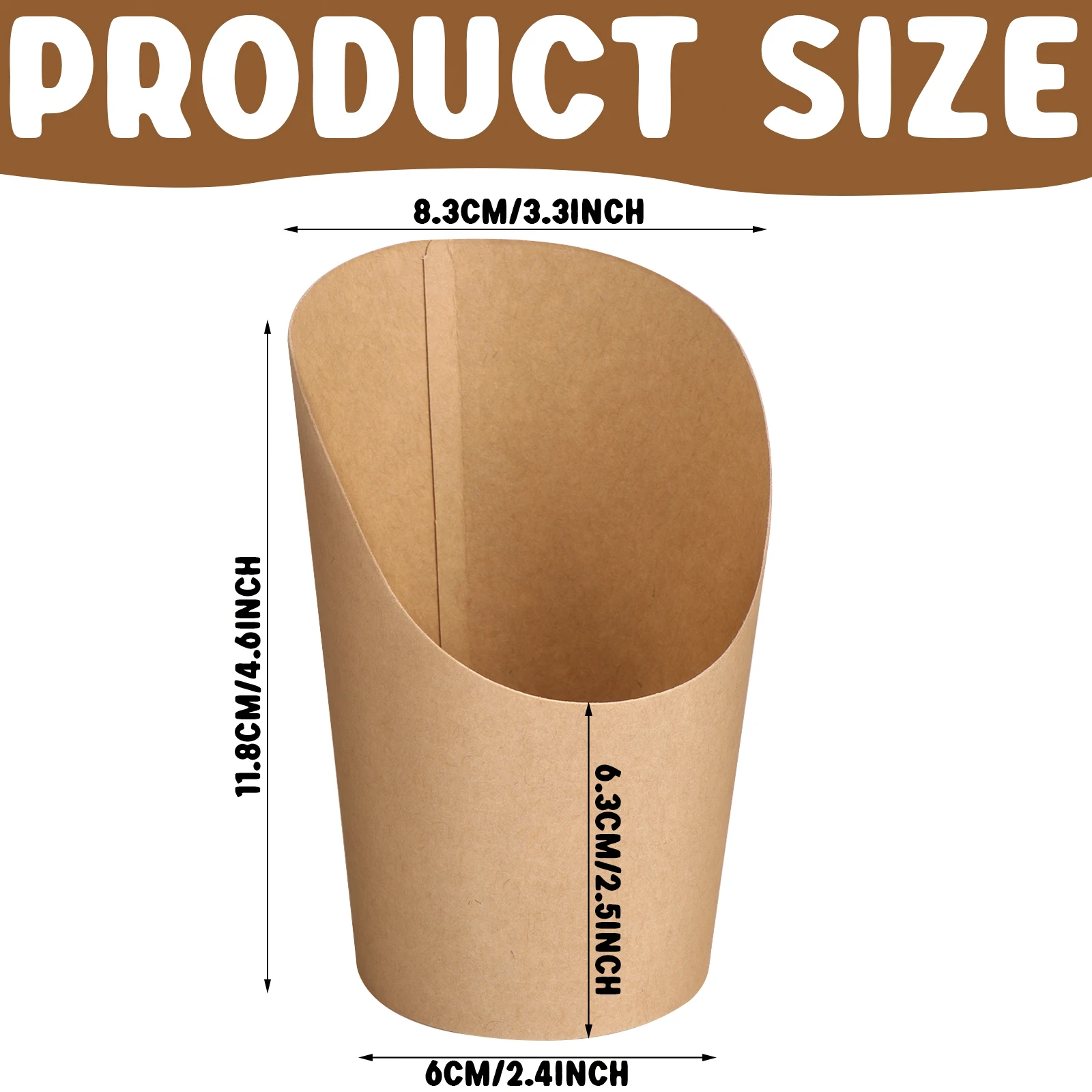 100 шт. одноразовые стаканчики для картофеля фри 14 Унций |