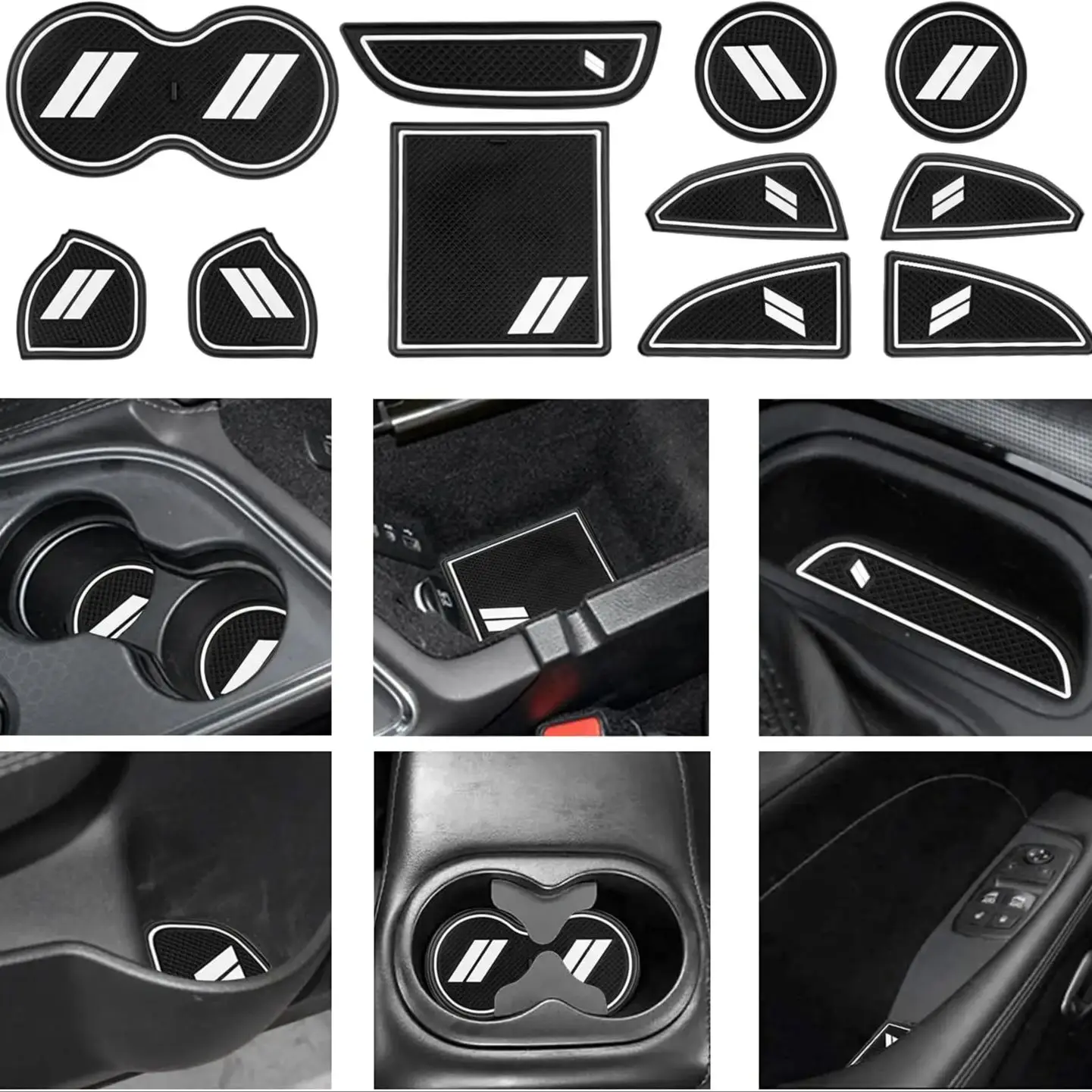 

Белые Резиновые Коврики Для Dodge Challenger - 11 Шт., Универсальные, Для Центральной Консоли