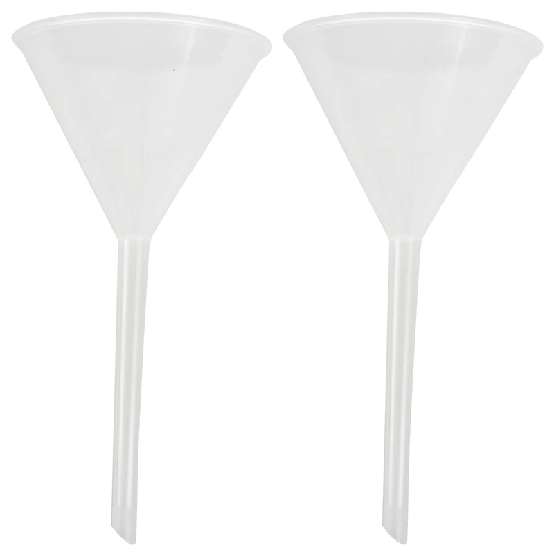 

2X 90 Mm Plastic Transparent Funnel For Kitchen / Lab / Garage / Car Fluids