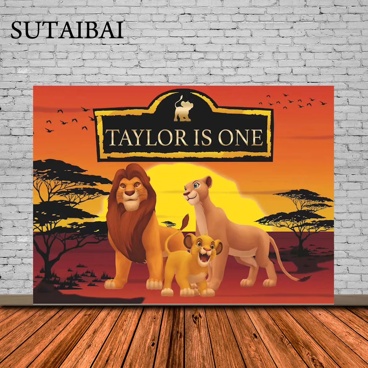 

Lion King Baby Simba Backdrop Background Kids Childrens Boys Birthday Party Photography Photo Vinyl Decoration