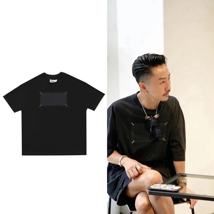 

Fashion Classic Trendy Luxury Design Four Corner Logo Stitched Print Men Women Spring Summer Short Sleeves T-shirt
