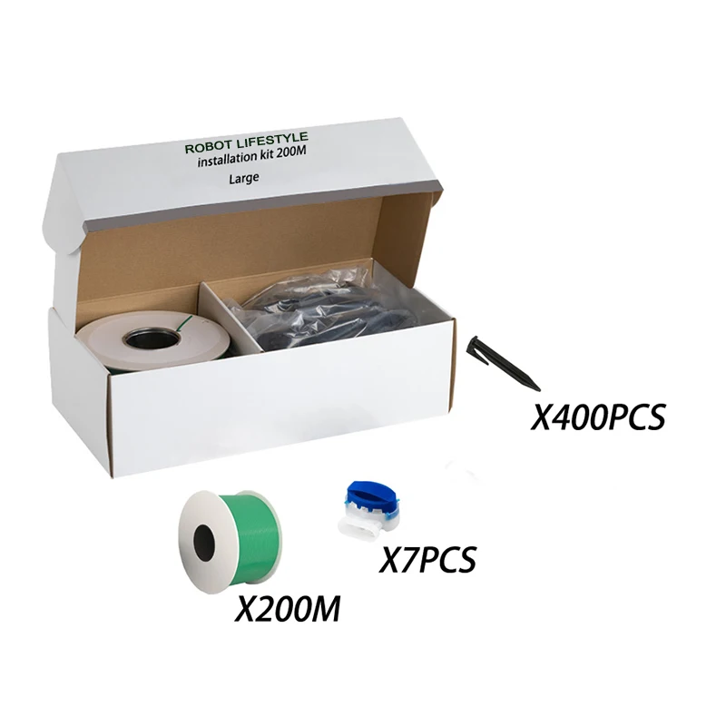 400PCS Biodegradable Pegs,200m Virtual Wire,7pcs Cable Connector For Robot Lawn Mower YZ-2, YZ-2.1, YZ-4, YZ-4.1, SPM19A, CC150