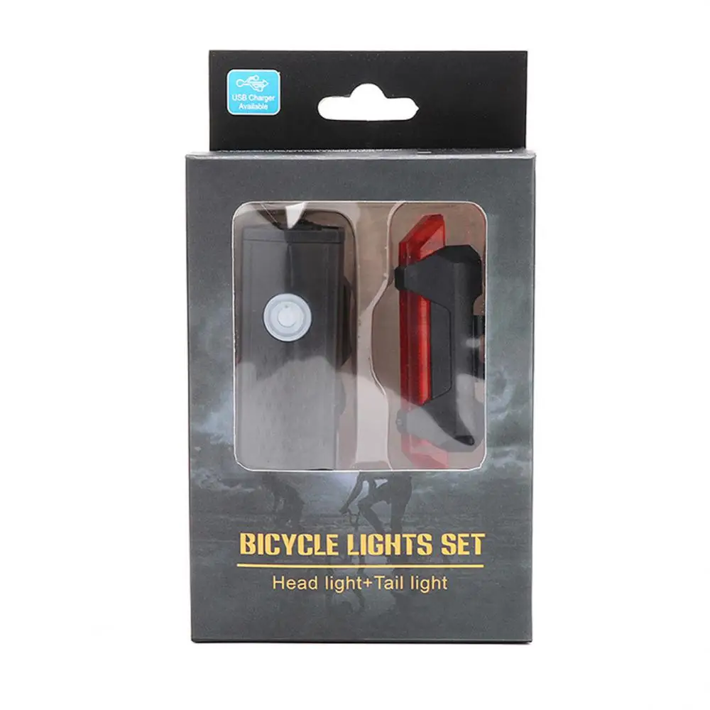 

Bike Front Rear Lights Usb Rechargeable Black Mtb Bike Lamp Waterproof High Brightness Bicycle Light Cycling Lamp Bike Light Set