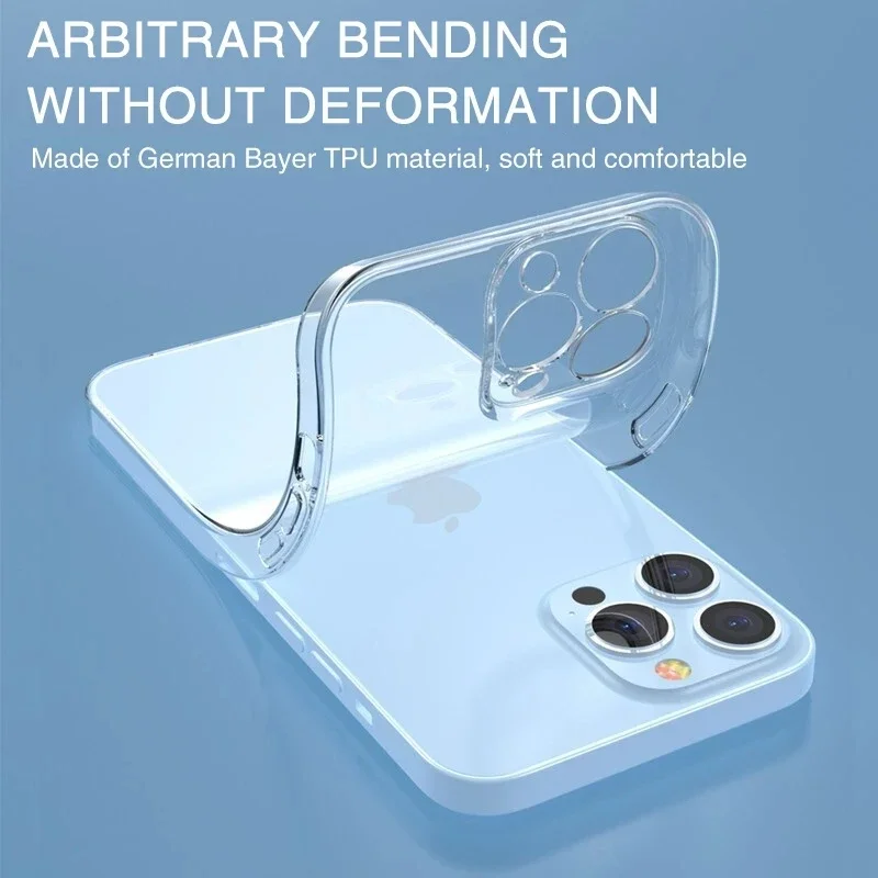 Роскошный гибридный жесткий чехол для iPhone 16 15 14 13 Pro Max Plus мини-прозрачная полная