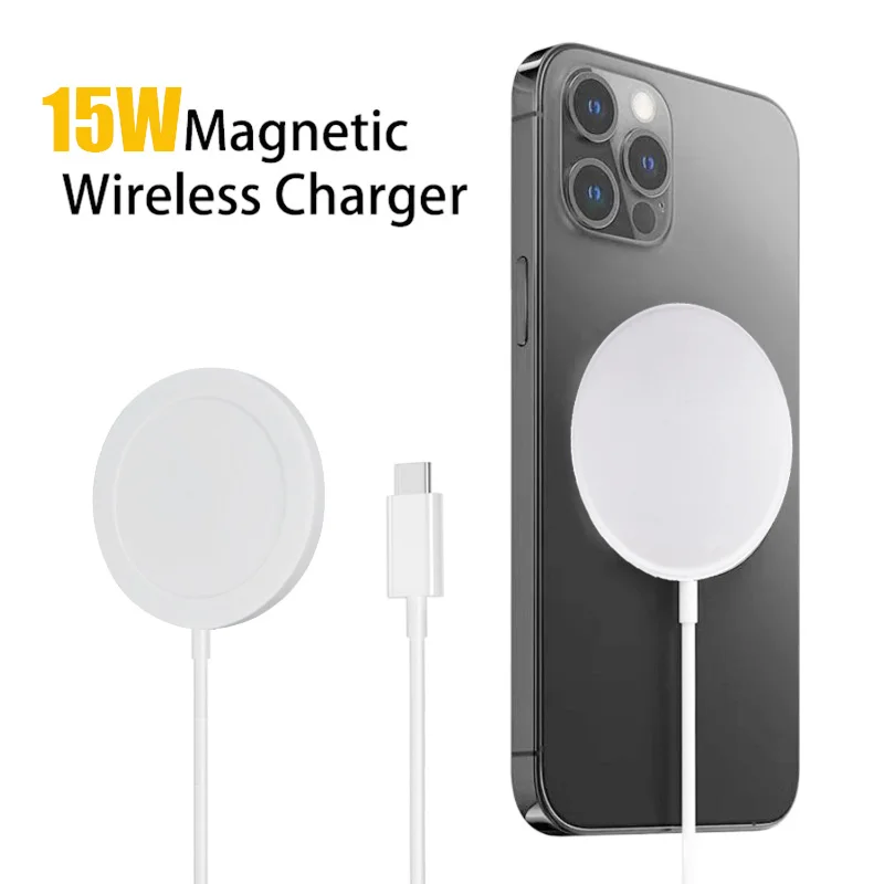 

15W Qi Magnetic Wireless Chargers For iPhone 14 13 11 12 Pro Max Mini XS XR X 8 Plus AirPods Macsafe Charger Fast Charging