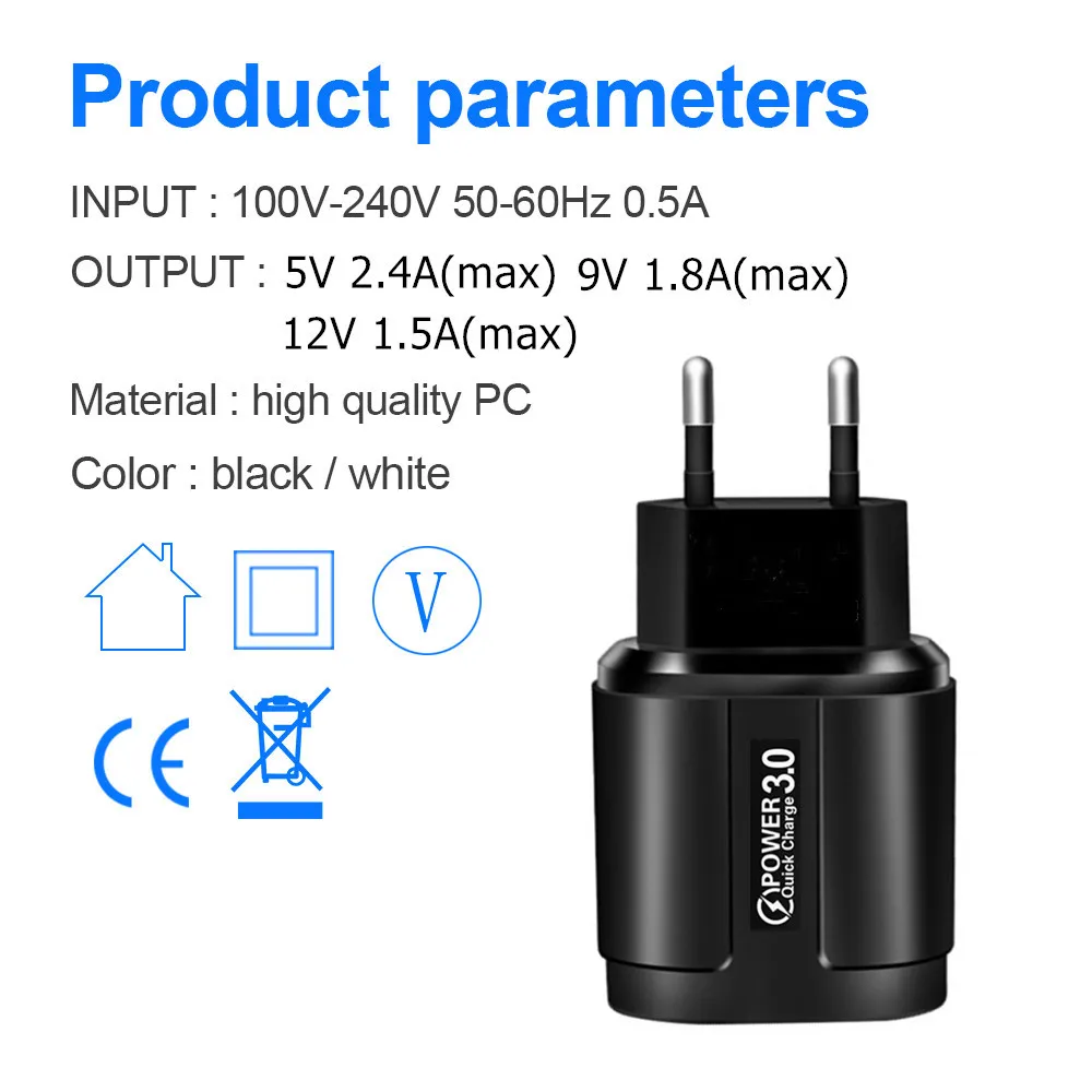 

Зарядное устройство USB 3,0 для IPhone, Samsung, Xiaomi, Huawei, планшетов