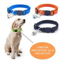 pet dog collar dog accessories pet easy removal cats collar with bells contains reflective adjustable rings fashionable colorful