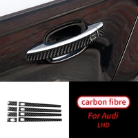 for audi a4l b8 a5 q5 09 17 real carbon fiber door handle decorative cover trim car interior accessories car interior supplies