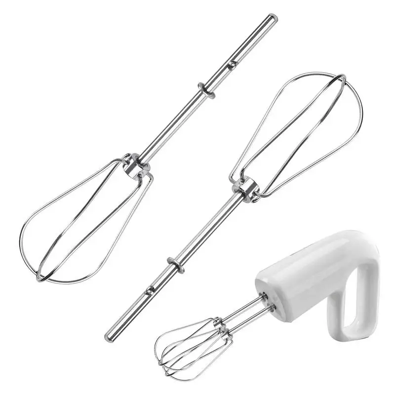 Egg Beater Mixer Attachment 2pcs Egg Beater Tool Stainless Steel Hand Crank Cordless Hand Mixer Egg Whisker For Hand Blender