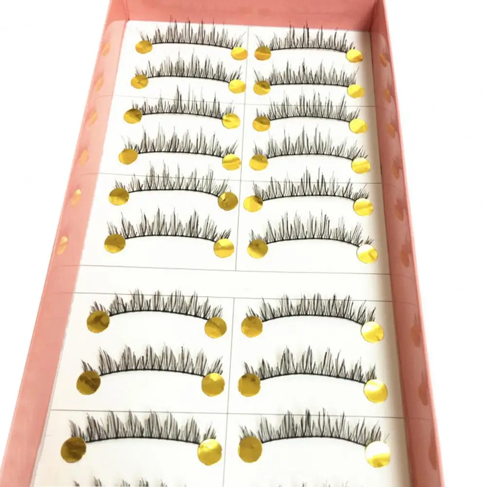 

10 Pairs Handmade Eyelashes Universal Makeup Beauty Eye Lashes Natural Anti-allergies Makeup Eyelashes