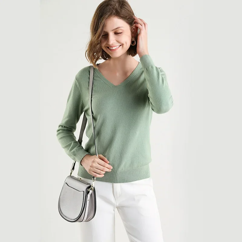 MRMT 2024 новый свитер женский пуловер с v-образным вырезом большой размер вязаная